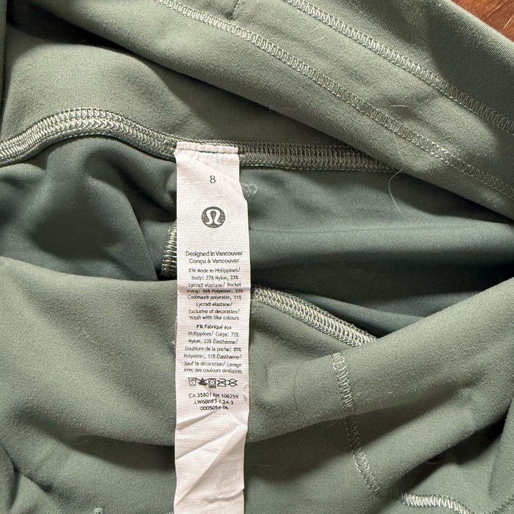 Lululemon Women’s Grey Eucalyptus Leggings High Rise Crop 23” Wunder Train - Picture 2 of 5